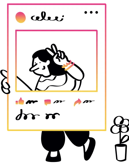 SNSフレーム画像のイラスト